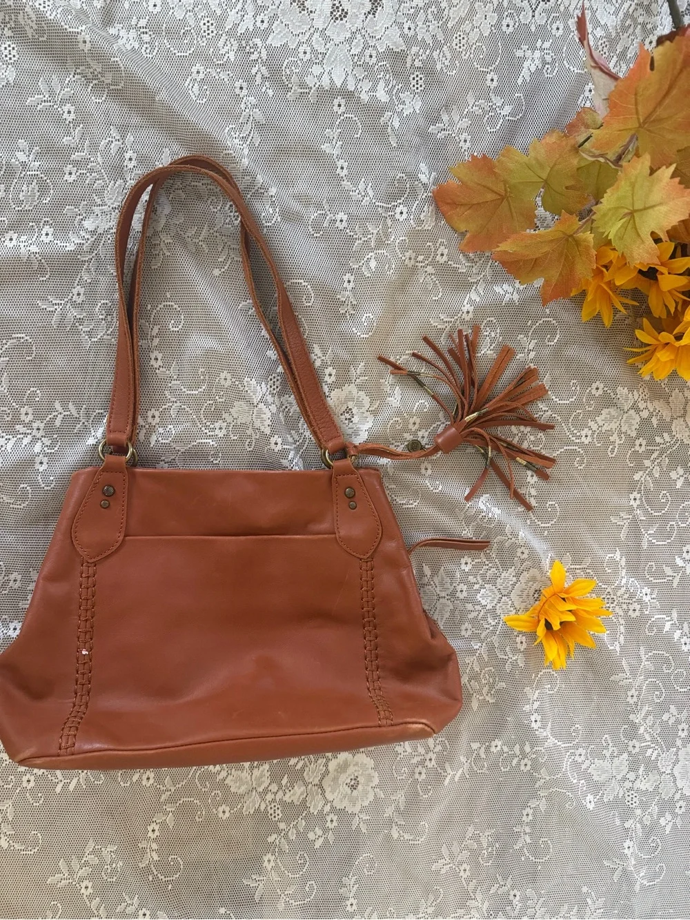 Cognac Leather Handbag